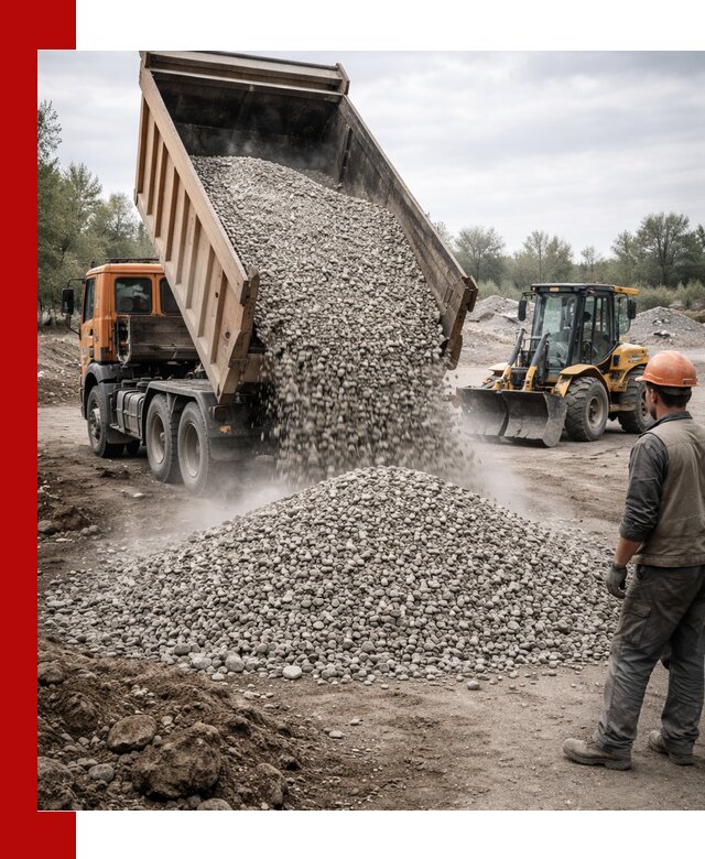 Доставка щебня в Азнакаеве крупными и мелкими фракциями