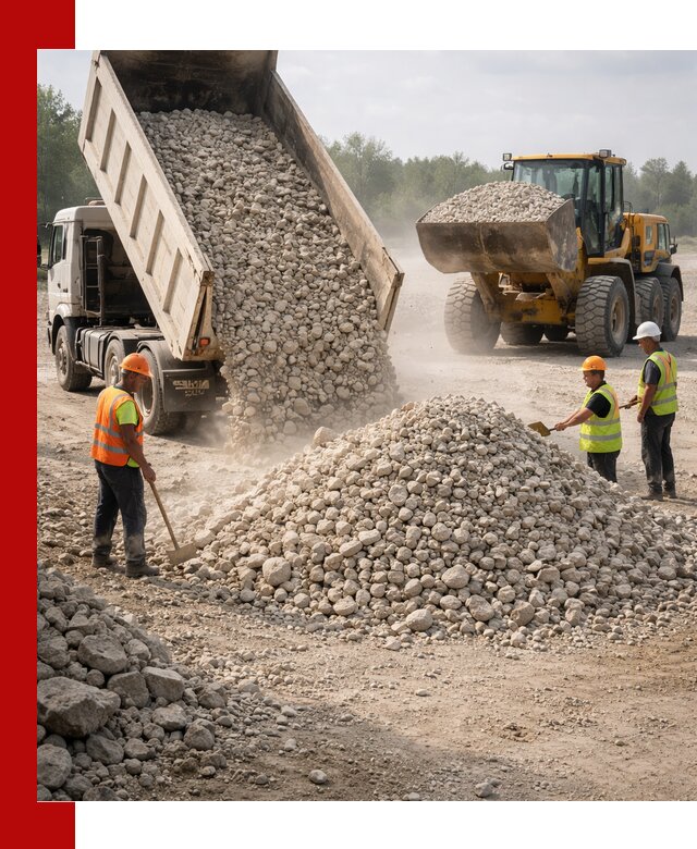 Доставка известнякового щебня фр. 40-70 в Азнакаеве