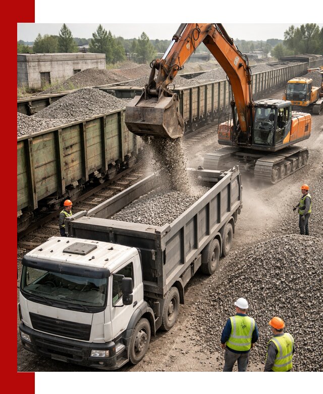 Железнодорожный щебень фракция 25–60 для поставок в Азнакаеве