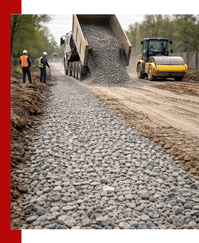Доставка щебня для отсыпки дорог в Азнакаеве высокого качества