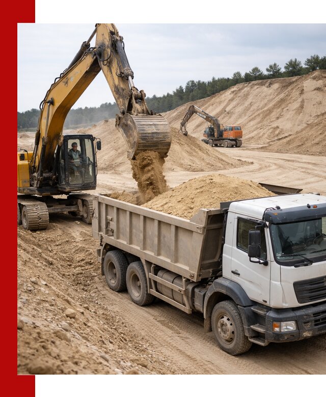 Доставка карьерного песка с самосвалами и разгрузкой в Азнакаеве