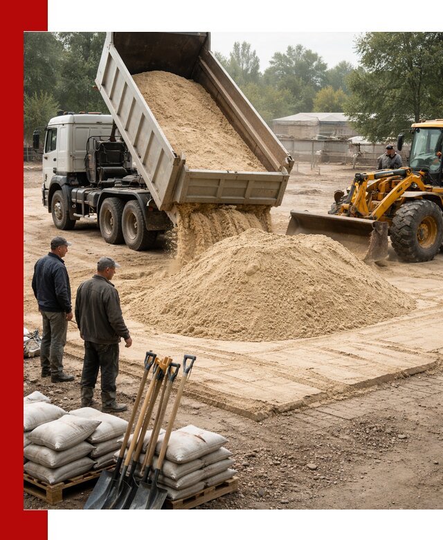 Доставка мытого песка в Азнакаеве с самосвалами по выгодной цене