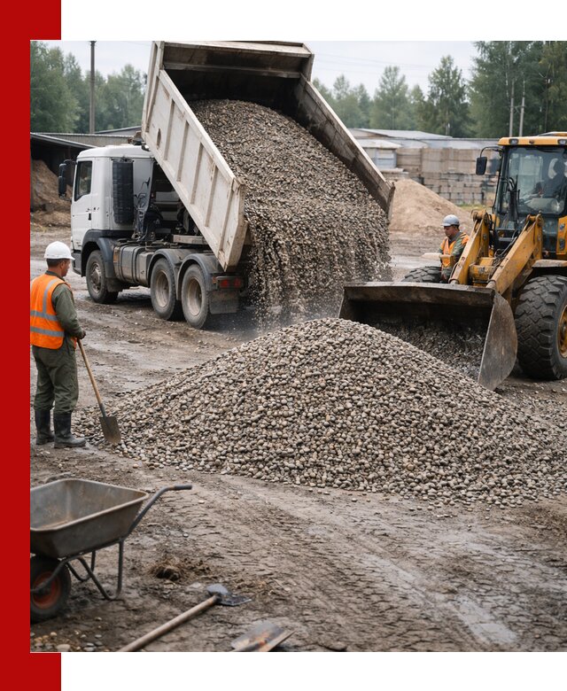 Мытый гравий с доставкой в Азнакаеве от карьера до участка