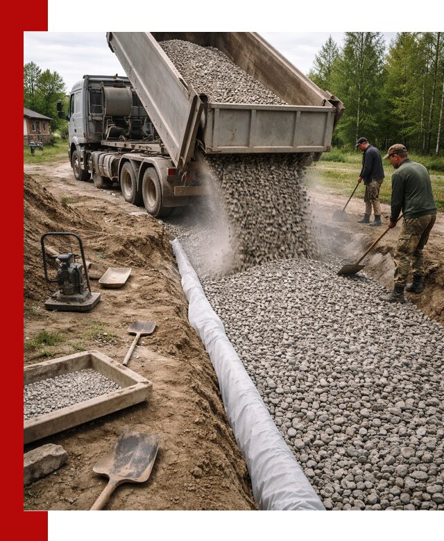Гравий для дренажа с доставкой в Азнакаеве качественный и недорогой