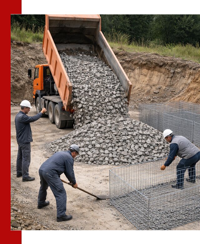 Камень для габионов с доставкой в Азнакаеве быстро и надёжно