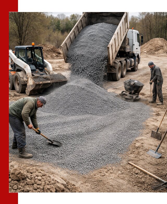 Отсев для подсыпки в Азнакаеве — доставка и подсыпка на участок