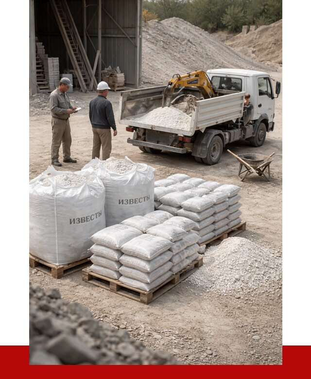 Известь строительная в Азнакаеве с доставкой от 4310 р. | ПРОНЕРУДЗнк