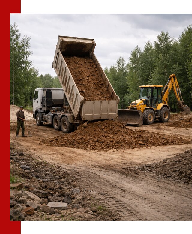 Доставка суглинка самосвалами в Азнакаеве подсыпка и планировка