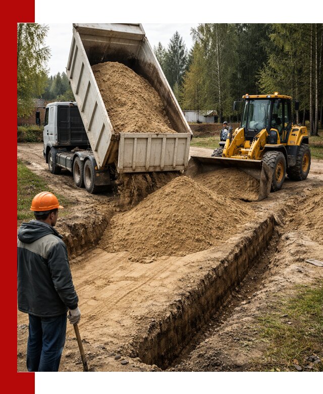 Доставка песчаного грунта в Азнакаеве для строительных работ
