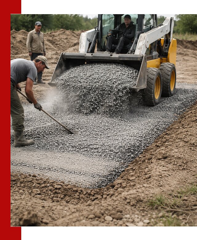 Устройство щебеночной подушки в Азнакаеве для дорог и фундаментов